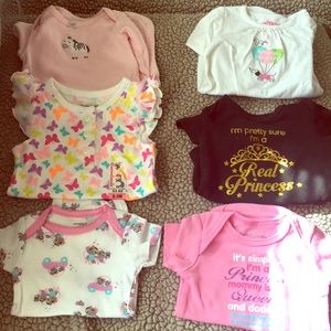 6 0-3 month baby girl onesies